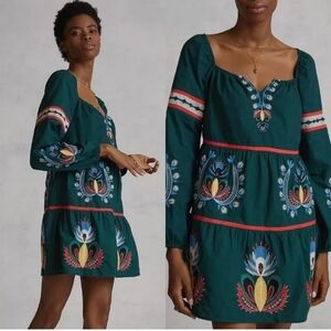 Anthropologie let me be embroidered tunic dress